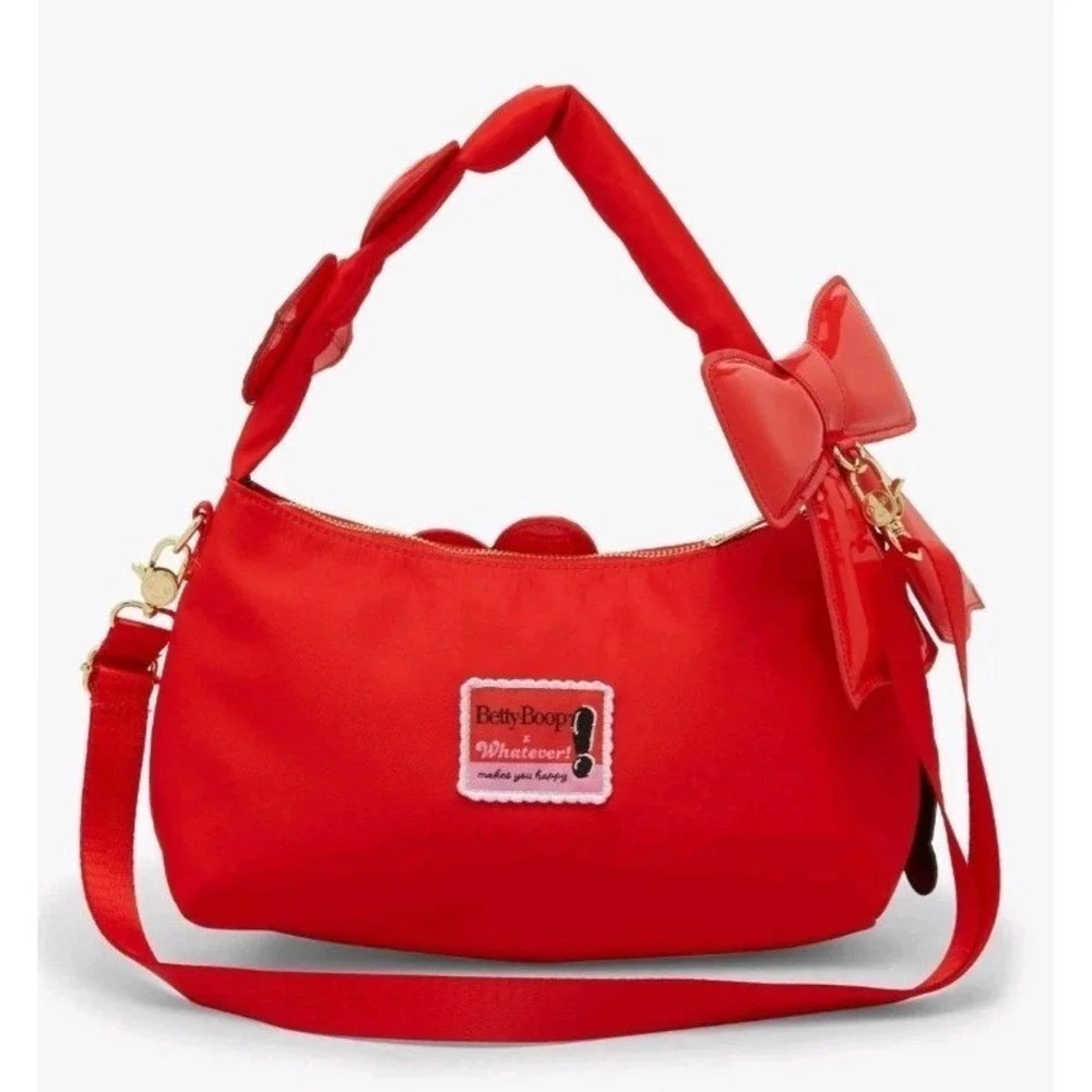 NEW Whatever! Makes You Happy x Betty Boop Padded Nylon Crossbody‎ Bag & WALLET!